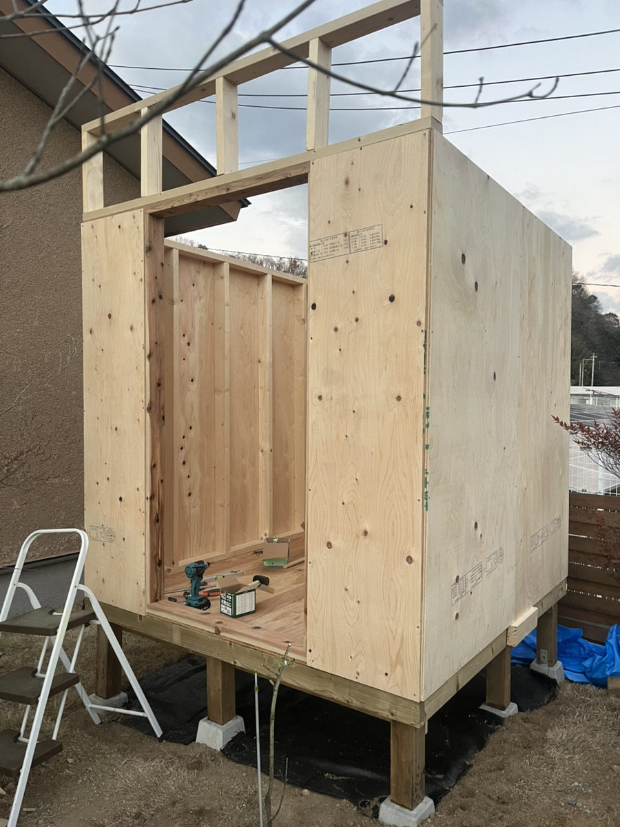 はしもと家　DIY小屋づくり③　上棟編