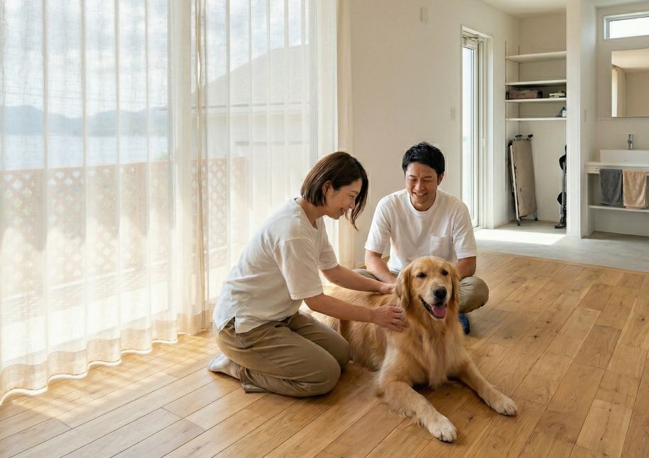 愛媛の注文住宅で犬と暮らす！ペットが長生きする性能と間取りの選び方